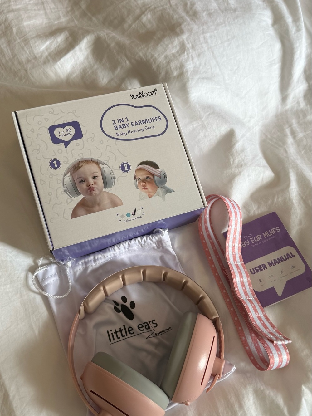 Youbloom Pink Kids Ear Muffs - Baby Hearing Protection